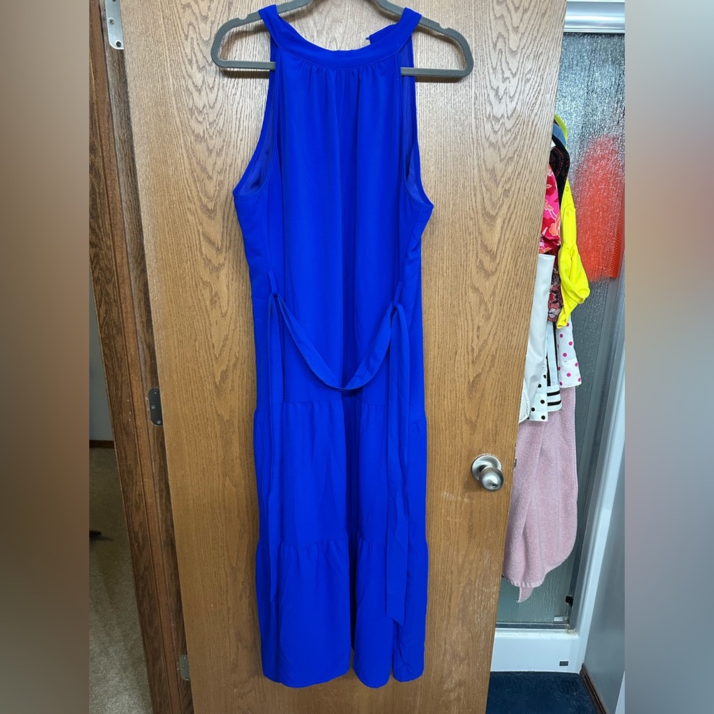 PRETTYGARDEN Women's Summer Maxi Dress - Solid Blue - Size XL